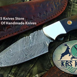 Custom Handmade Twist Damascus Steel Hunting Skinning Knife