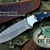 Custom Handmade Twist Damascus Steel Hunting Skinning Knife