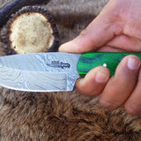 Custom Handcrafted Full Tang Damascus Steel Bushcraft Knife