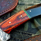 Custom Handmade Damascus Steel Hunting Skinning Knife