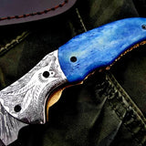 Custom Handmade Damascus Steel Folding Pocket Knife