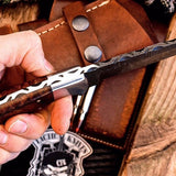Custom Handmade Damascus Steel Hunting Knife with Rosewood Handle