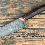 Full Tang Custom Handmade Damascus Steel Santoku Chef Knife