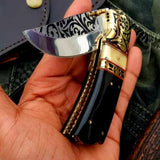 Custom Handmade D2 High Polished Steel Folding Pocket Knife