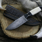 Custom Handmade Damascus Steel Hunting/Skinning Knife