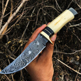 New Custom Handmade Damascus Steel Hunting Knife