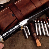 Custom Handmade Deer Hunting Knife with Damascus Steel Blade