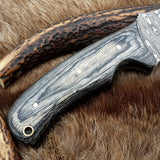 The Tactical Hunter: Custom Handmade Damascus Steel Tactical Hunting Knife | Exotic Wood Handle | 9 Inches | KBS Knives