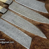 Hand Made Damascus Kitchen Knives Set
