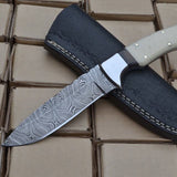 Custom Handmade Damascus Steel Hunting/Skinning Knife