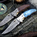 Custom Handmade Damascus Steel Folding Pocket Knives ( Deal )