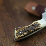 Custom Handmade Twist Damascus New Zealand Red Stag Hunting Skinning Knife