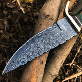 New Custom Handmade Damascus Steel Hunting Knife