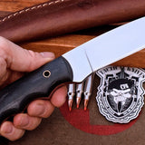 Handmade D2 Flat Grind Bushcraft Skinner Hunter Knife