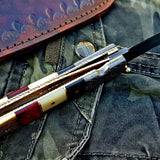Custom Handmade Damascus Blade Folding Pocket Knife