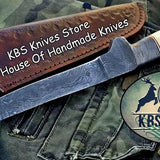 Handmade Damascus Steel Fillet Boning Knife with Antler Horn and Damascus Bolster Handle