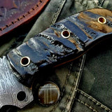 Custom Handmade Damascus Steel Hunting Skinning Camping Knife