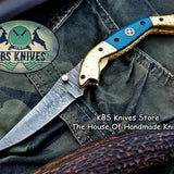Custom Handmade Damascus Steel Folding Pocket Knife