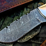 Custom Handmade Damascus Steel Hunting Skinning Camping Knife