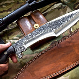 Custom Handmade Hunters Knife with Leather Sheath