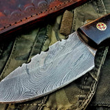 Custom Handmade Damascus Steel Skinning Knife