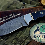 Custom Handmade Twist Damascus Steel Hunting Skinning Knife