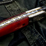 Custom Handmade Damascus Steel Folding Pocket Knife