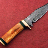 New Custom Handmade Damascus Steel Hunter Skinning Knife