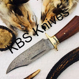 New Custom Handmade Raindrop Pattern Welded Damascus Steel Hunting Knife