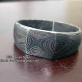 Custom Damascus Steel Anniversary Rings