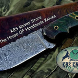 Custom Handmade Damascus Steel Hunting Skinning Camping Knife