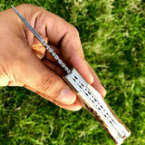 Beautiful Custom Handmade Damascus Steel EDC back Lock Pocket knife