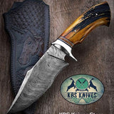 Full Tang Custom Handmade Damascus Steel Hunting Knife