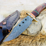 Custom Handmade Hunting Knife with Walnut Wood Handle