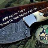 Custom Handmade Twist Damascus Steel Skinner Knife
