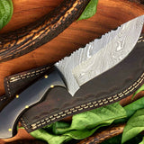 Full Tang Custom Handmade Damascus Steel Hunting Skinning Knife