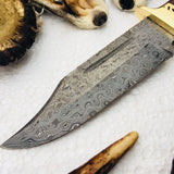 New Custom Handmade Raindrop Pattern Welded Damascus Steel Hunting Knife