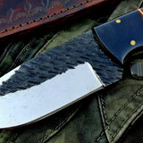 Custom Handmade 1095 Hammered Steel Skinner Knife