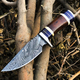 New Custom Handmade Damascus Steel Hunting Skinning Knife