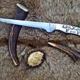 D2 Steel Handmade Fillet Boning Knife With Engraved Bone and Steel Bolster Handle - 12 inches by KBS Knives Store