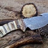 Handmade Damascus Gut Hook Knife