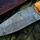 Custom Handmade Twist Damascus Steel Hunting Skinning Knife