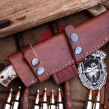 Handcrafted Deer Hunting Knife with Damascus Steel & Sheep Horn Handle