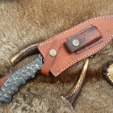 The Ultimate Boar Slayer: Custom Handmade D2 Steel Fixed-Blade Pig Hunting Knife | Exotic Wood Handle | 11.5 Inches | KBS Knives