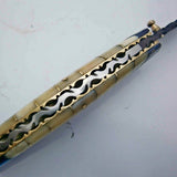 New Custom Handmade Patina-Color Damascus EDC Folding Knife