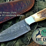Custom Handmade Twist Damascus Steel EDC Skinning Knife