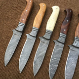 Beautiful Custom Handmade Damascus Steel Steak Knives