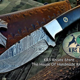 Custom Handmade Damascus Steel Hunting Skinning Camping Knife
