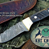 Custom Handmade Twist Damascus Steel Skinner Knife