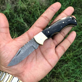 Beautiful Custom Handmade Damascus Steel EDC back Lock Pocket knife